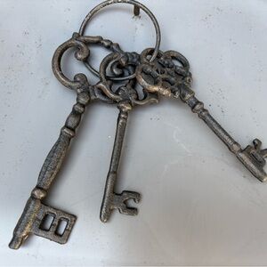 Vintage-Style Black Iron Key Wall Decor